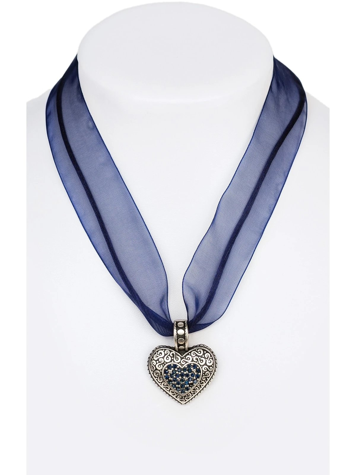 Schuhmacher Chiffonband 9631 Mit Herz, Marine 3 Schuhmacher Chiffonband 9631 Mit Herz, Marine