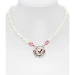 Schuhmacher Collier 1799 Blumenanhänger, Rosa