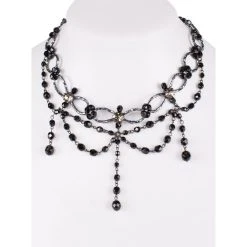 Schuhmacher Glasperlencollier 12223 Anthrazit