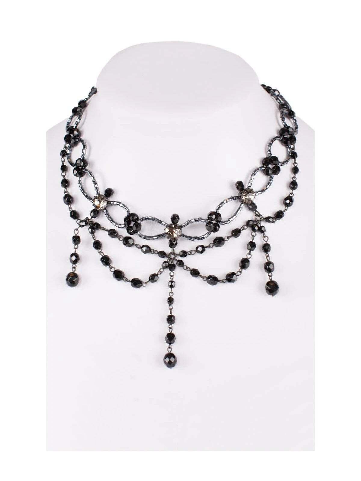 Schuhmacher Glasperlencollier 12223 Anthrazit 3 Schuhmacher Glasperlencollier 12223 Anthrazit