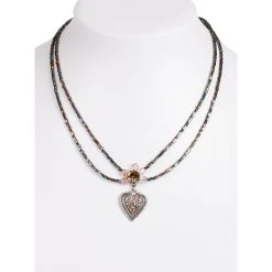 Schuhmacher Halskette 2 Reihig Aus Perlen, 13007 Braun