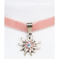 Schuhmacher Halskette 9197 Samtband Edelweiss, Rose -Dirndl Geschäft schuhmacher halskette 9197 samtband edelweiss rose 1