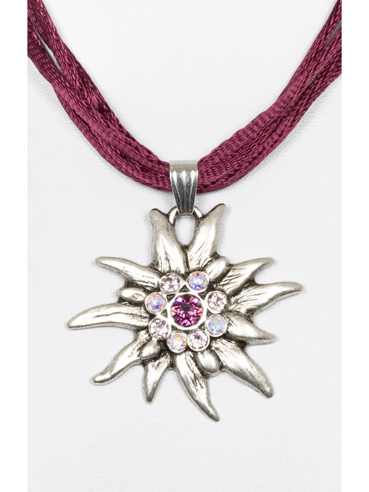 Schuhmacher Halskette Mit Edelweiss 9196-4 Pflaume 4 Schuhmacher Halskette Mit Edelweiss 9196-4 Pflaume – Bild 2