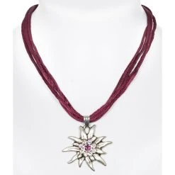 Schuhmacher Halskette Mit Edelweiss 9196-4 Pflaume