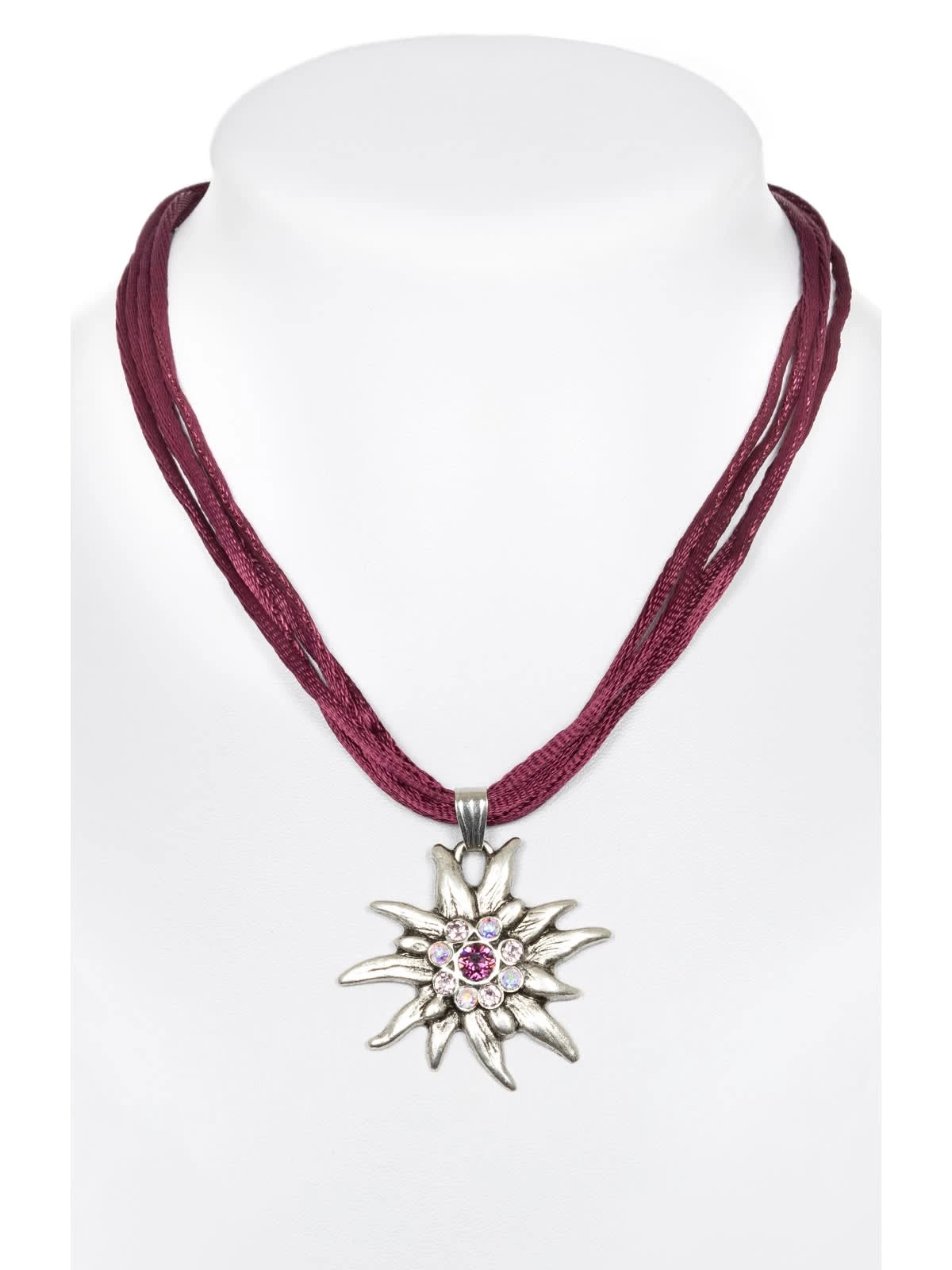 Schuhmacher Halskette Mit Edelweiss 9196-4 Pflaume 3 Schuhmacher Halskette Mit Edelweiss 9196-4 Pflaume