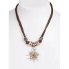 Schuhmacher Kette 12702 Mit 2facher Kordel Und Edelweiss, Braun