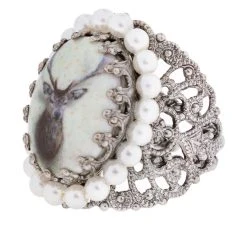 Schuhmacher Ring R801 Perlen Ornament Umfasst, Hirsch