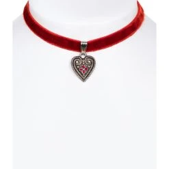 Schuhmacher Samtkette 2044 Mit Herz, Rot