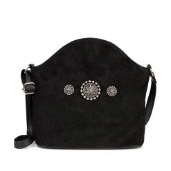 Schuhmacher Trachten Dirndltasche TA30910 Edelweiss, Schwarz