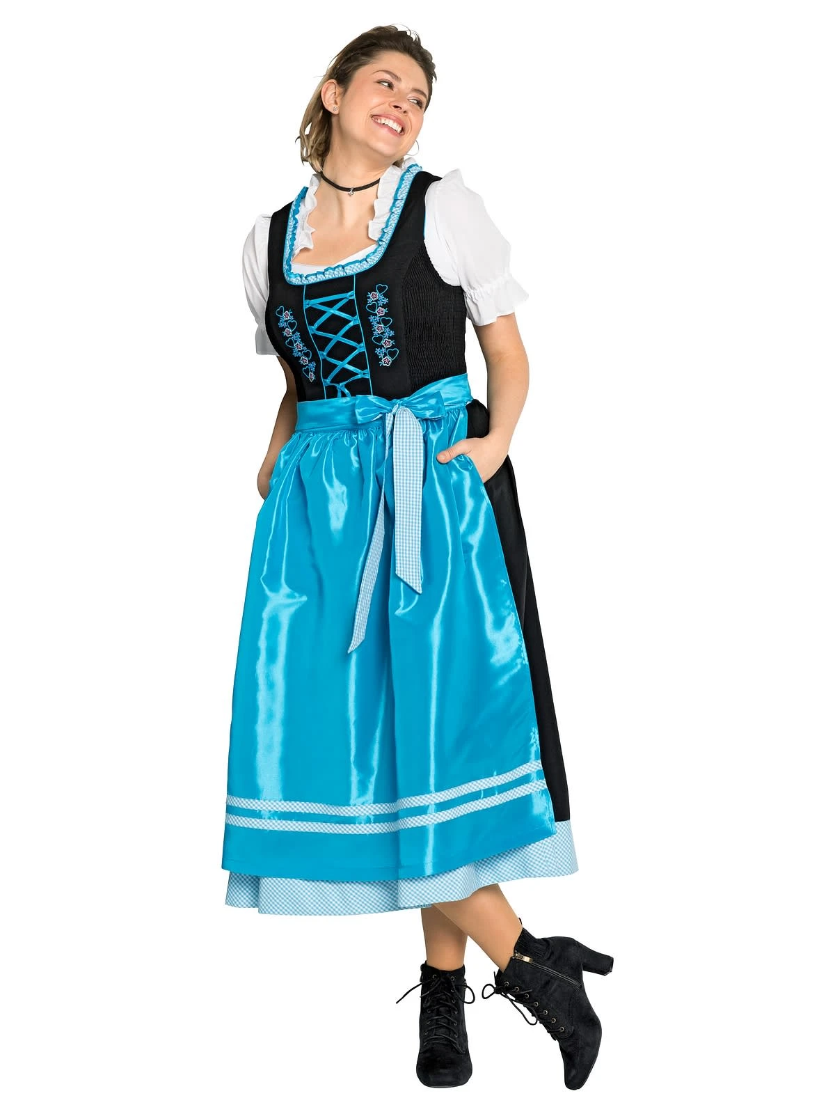 Sheego Dirndl In Schwarz-türkis 3 Sheego Dirndl In Schwarz-türkis