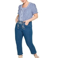 Sheego Trachtenbluse In Marine-weiß -Dirndl Geschäft sheego trachtenbluse in marine weiss 1