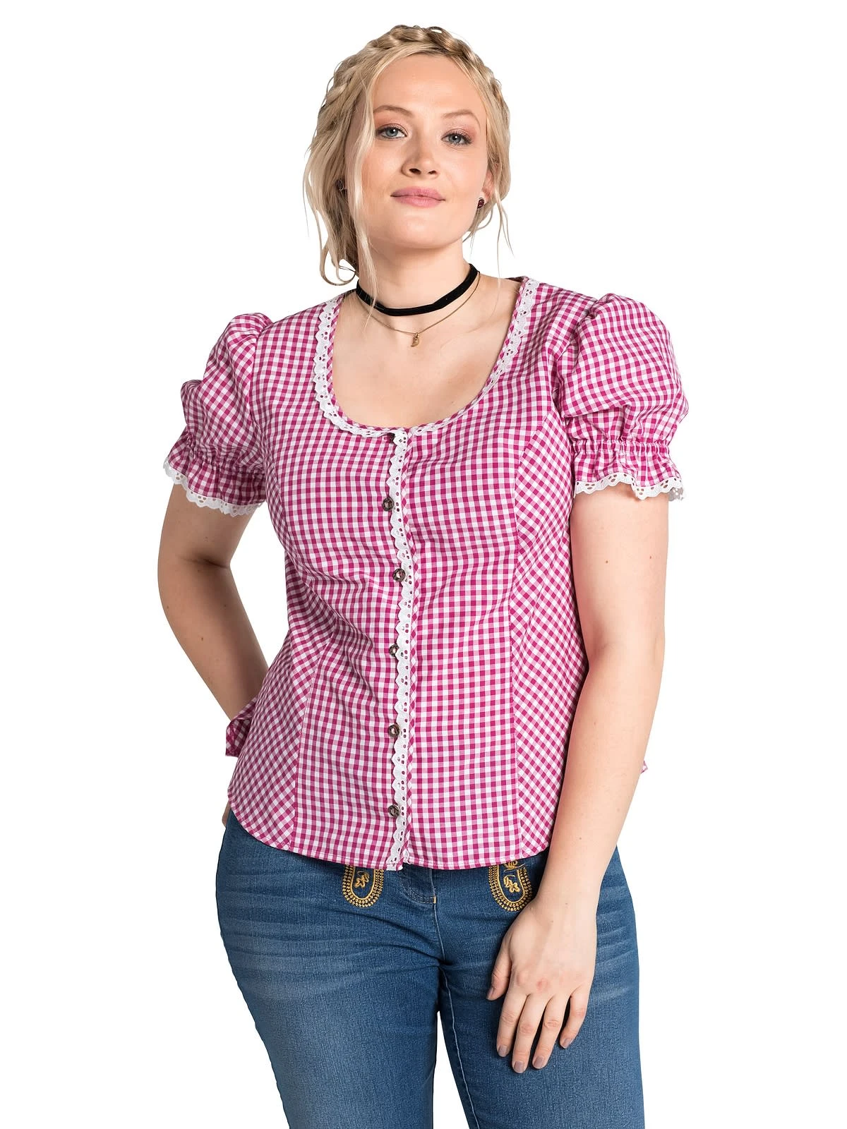 Sheego Trachtenbluse In Pink 3 Sheego Trachtenbluse In Pink