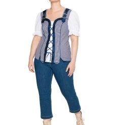 Sheego Trachtenbluse In Royalblau-weiß 8 Sheego Trachtenbluse In Royalblau-weiß -Dirndl Geschäft sheego trachtenbluse in royalblau weiss 1
