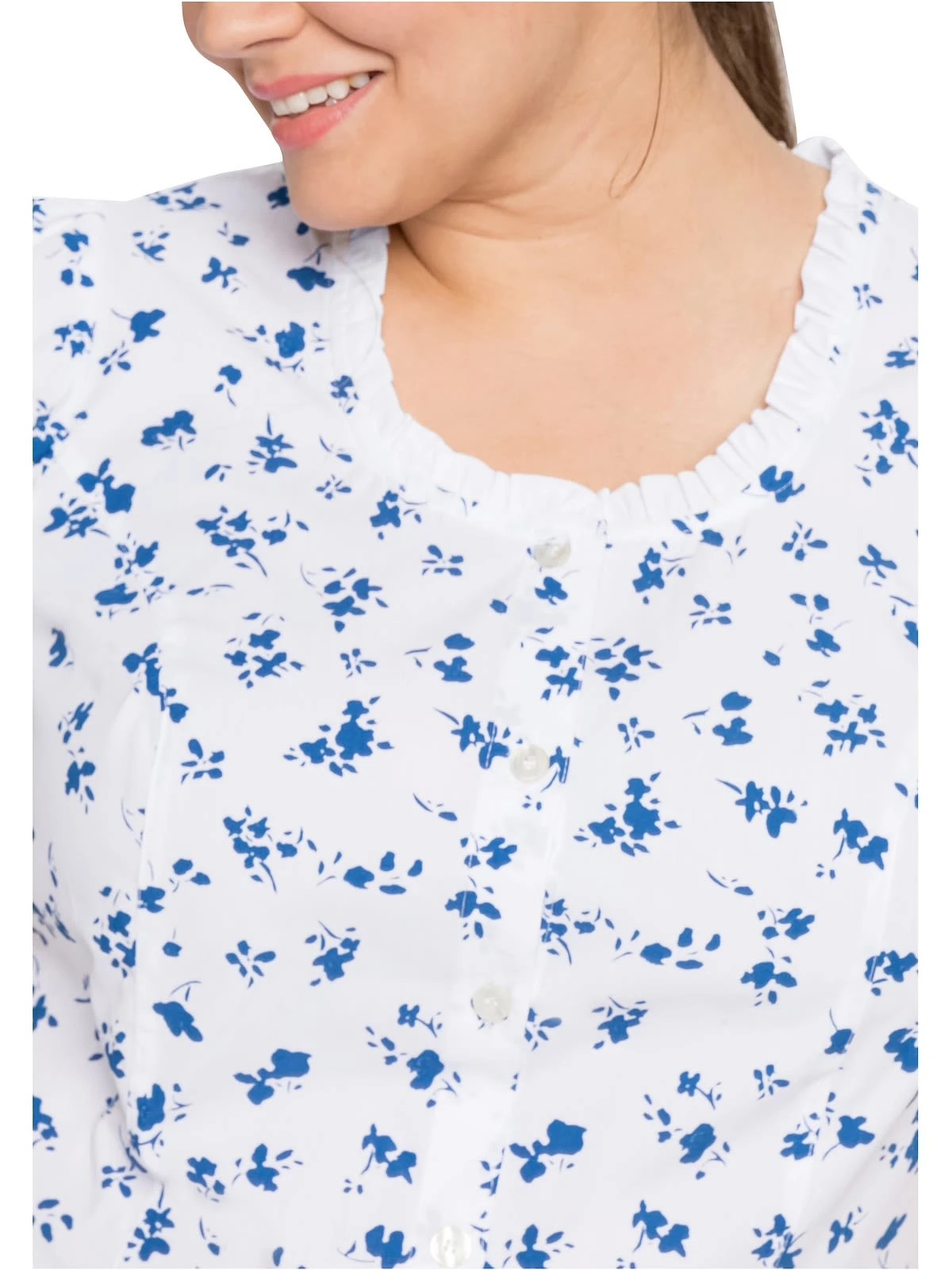 Sheego Trachtenbluse In Weiß Bedruckt 6 Sheego Trachtenbluse In Weiß Bedruckt – Bild 4