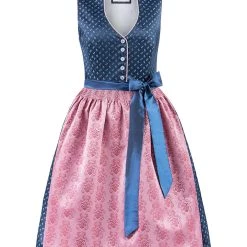 Stockerpoint Dirndl "Cynthia" In Dunkelblau/ Rosa