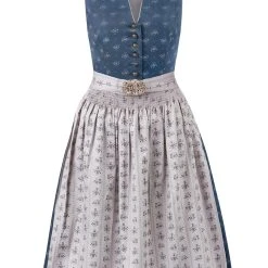 Stockerpoint Midi Dirndl "Amalie 2" In Dunkelblau-grau