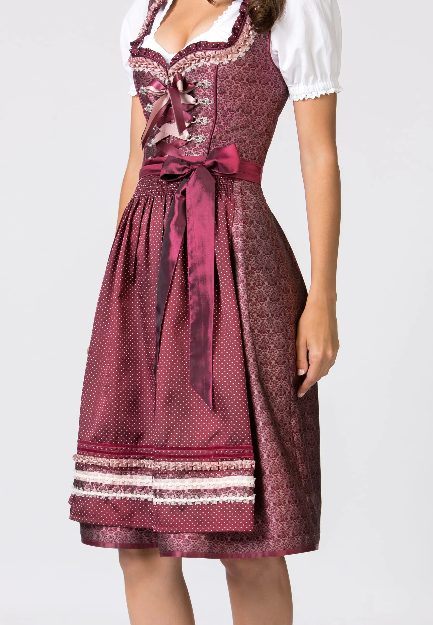 Stockerpoint Midi Dirndl "Giselle" In Bordeaux 5 Stockerpoint Midi Dirndl "Giselle" In Bordeaux – Bild 3