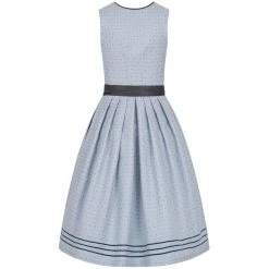 TRAMONTANA Midi Dirndl Mit Seidenschürze In Blau -Dirndl Geschäft tramontana midi dirndl mit seidenschurze in blau 1