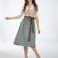 Turi Landhaus Dirndl In Altrosa/ Oliv