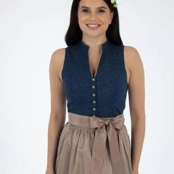 Turi Landhaus Dirndl In Dunkelblau/ Beige -Dirndl Geschäft turi landhaus dirndl in dunkelblau beige 2